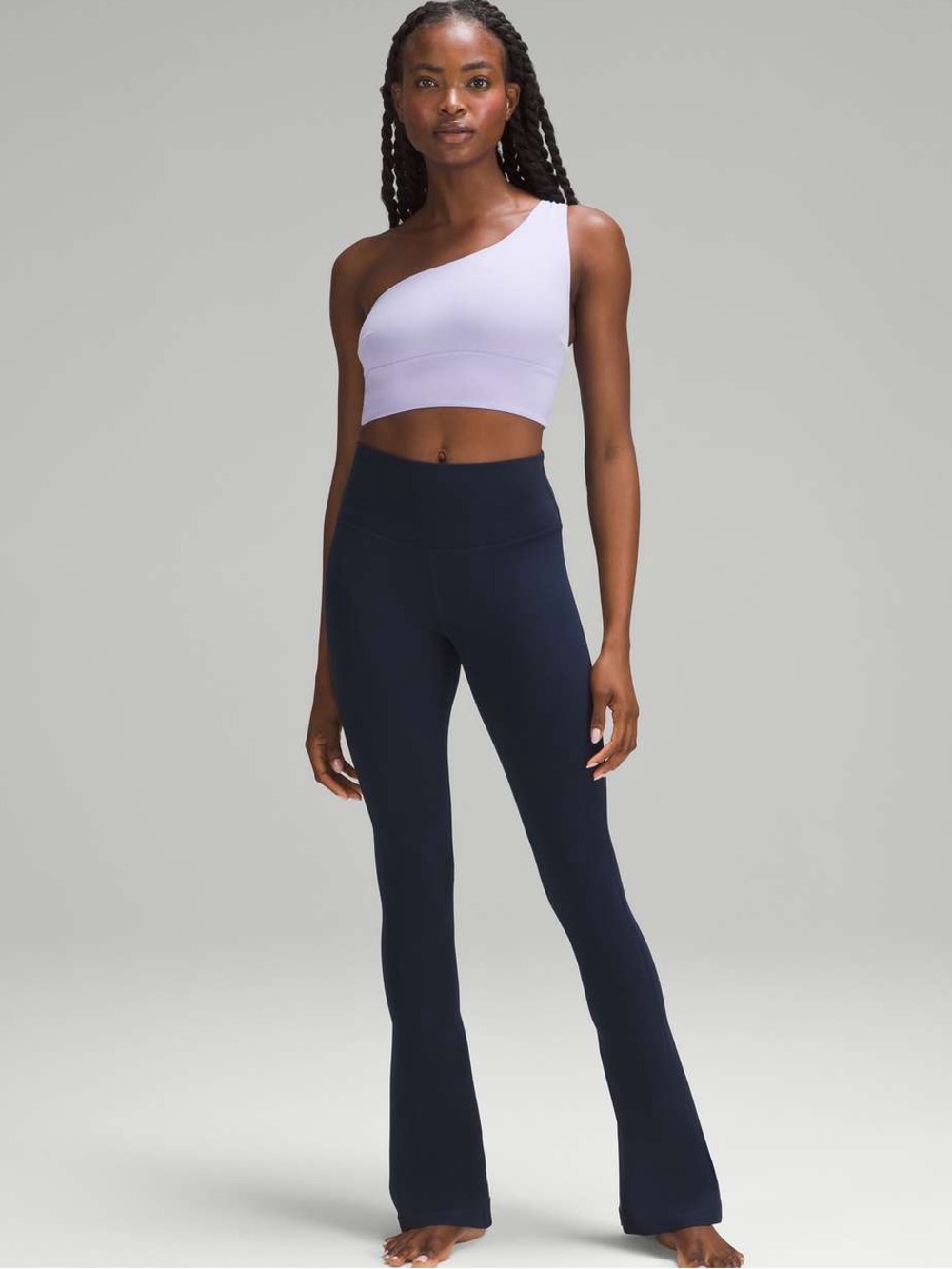 Lululemon align asymmetrical one shoulder sports bra in lilac smoke purple